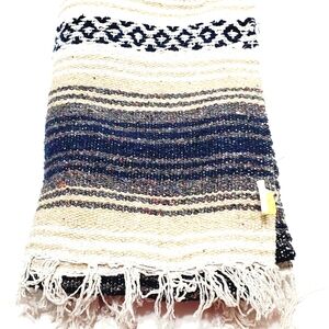 Frank's Women's Tan Stripe Scarf / Throw 49x43" Made in Mexico